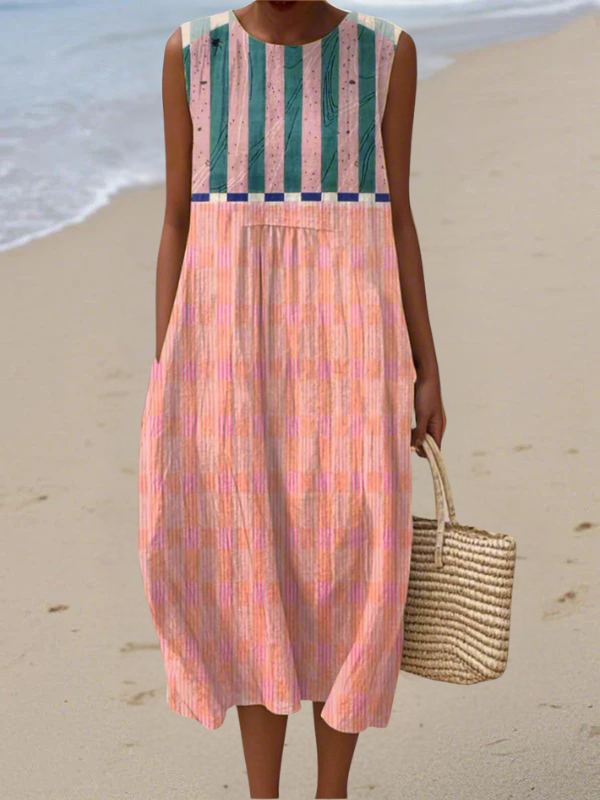 Robe Midi Lily™ à Rayures Pastel