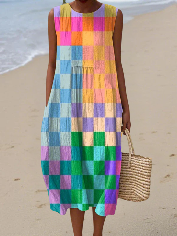 Robe Midi à Carreaux Kate™
