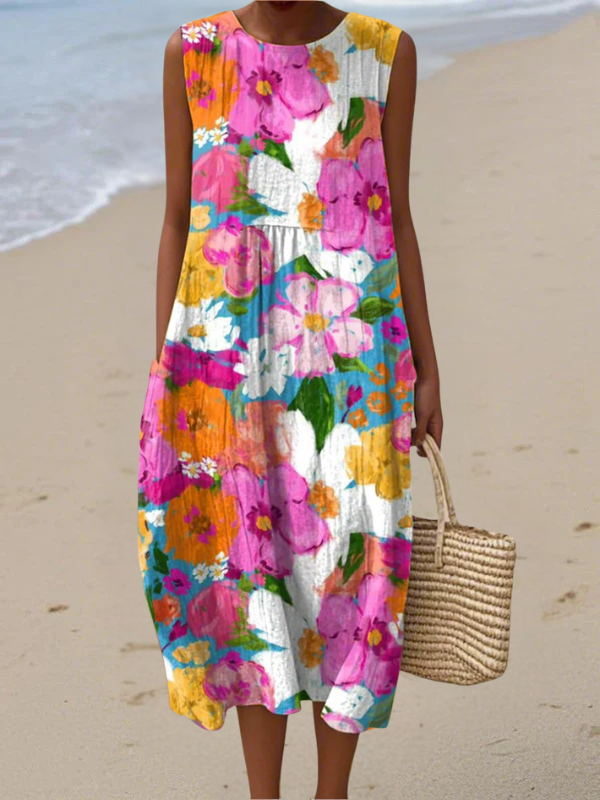 Robe midi florale vibrante Eden™