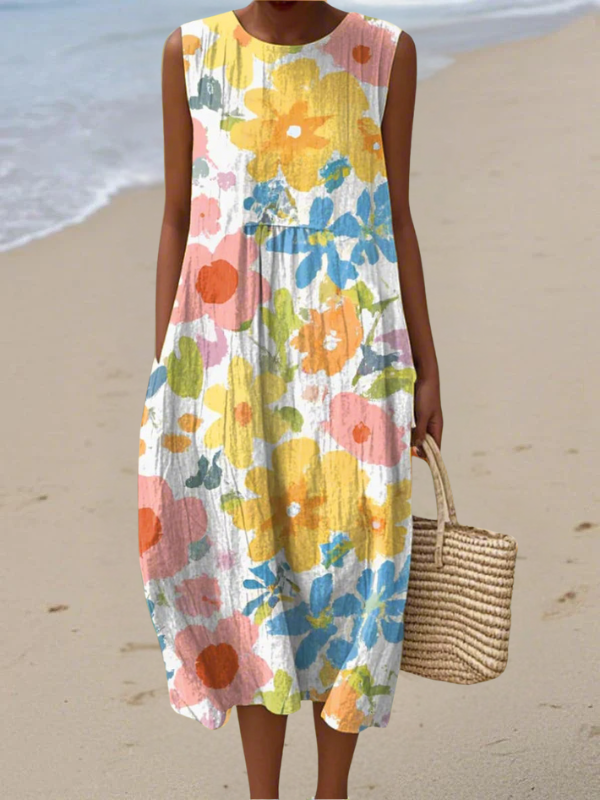 Robe Midi Ella™ Fleurie Pastel