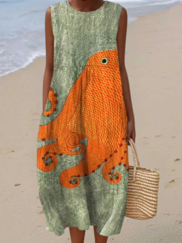 Robe Midi Tess™ Océanique