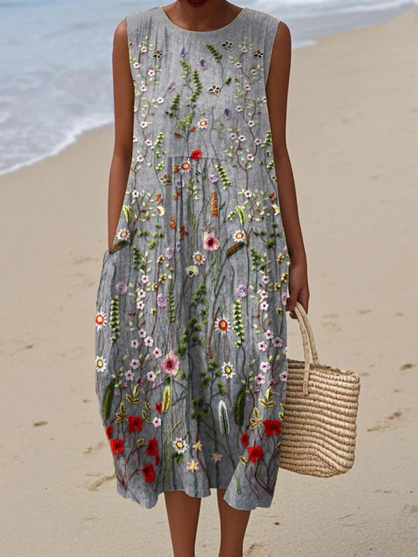 Robe midi Cara™ aux fleurs sauvages