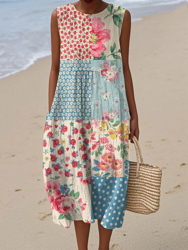 Robe midi Anna™ en patchwork