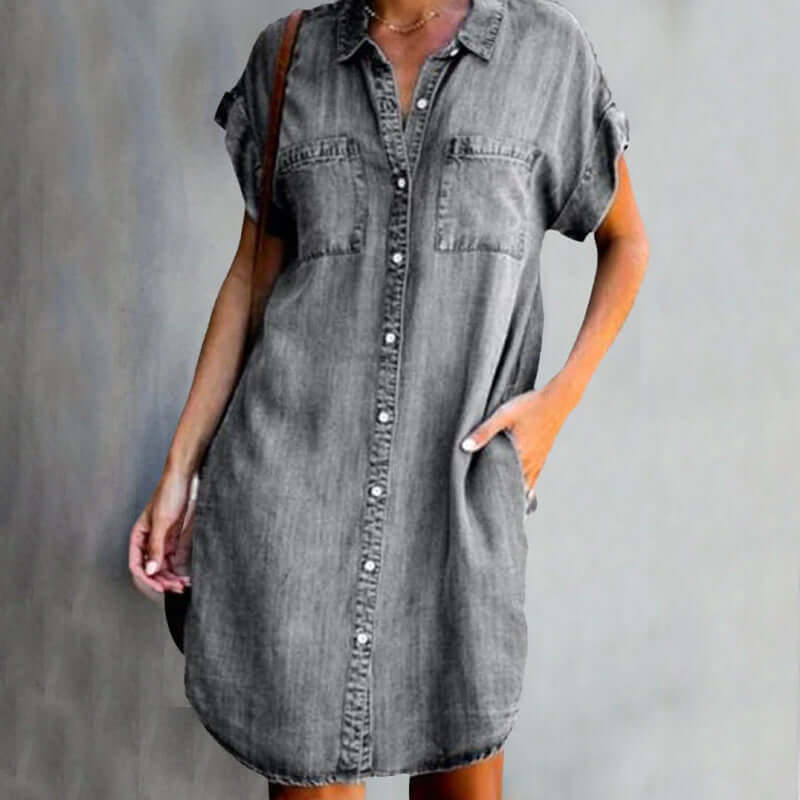Robe en jean élégante Valerie™ avec couverture du ventre