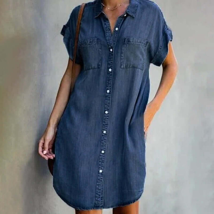 Robe en jean élégante Valerie™ avec couverture du ventre
