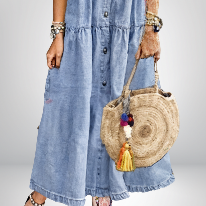 Robe en denim doux Sofia® avec boutons