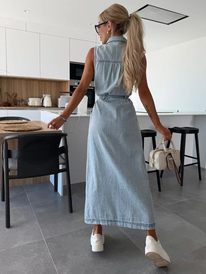 Isabelle | Robe Maxi en Denim