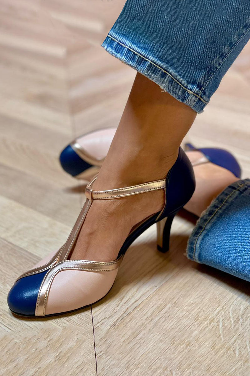 Alessia™ | Escarpins T-strap colorés et confortables avec bout rond