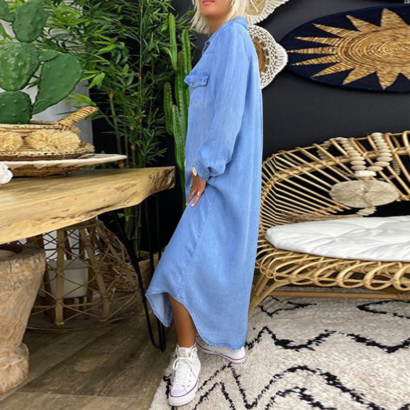 Sofia™ | Robe longue maximale en denim