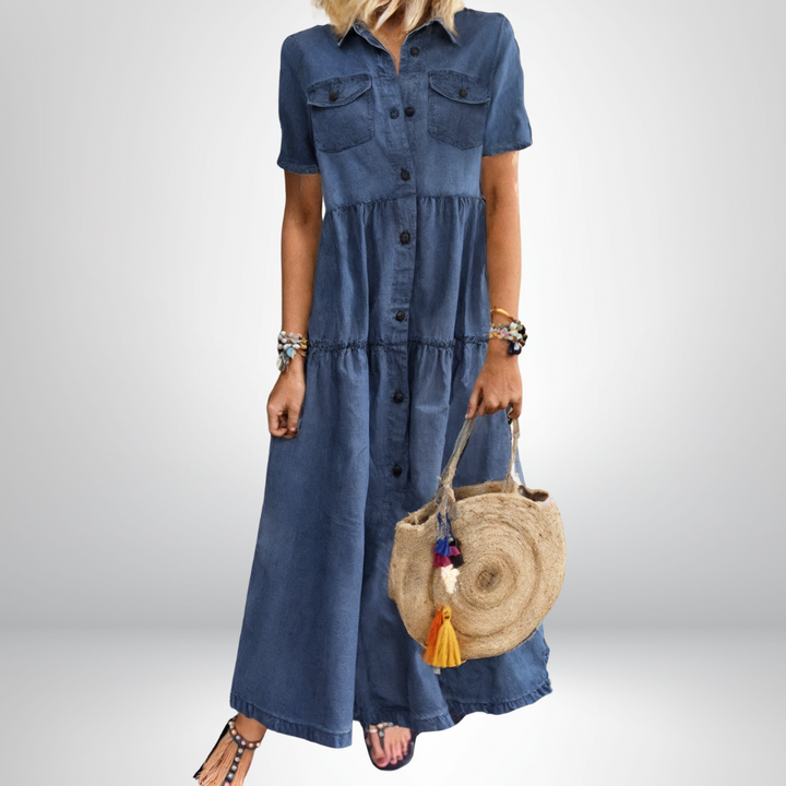 Robe en denim doux Sofia® avec boutons