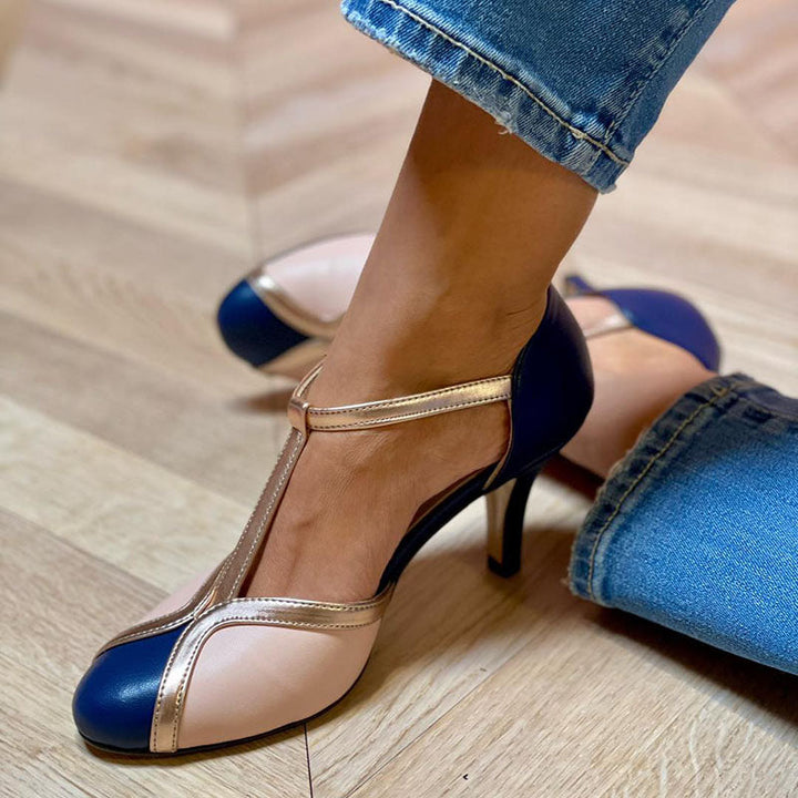 Alessia™ | Escarpins T-strap colorés et confortables avec bout rond