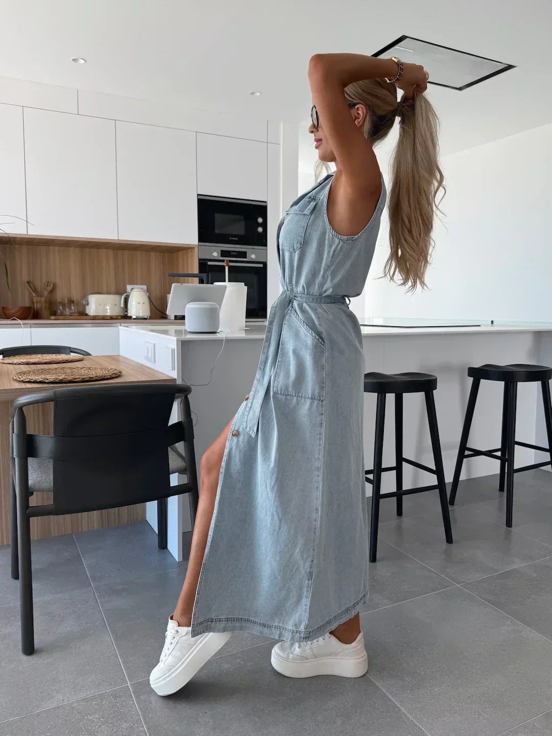 Isabelle | Robe Maxi en Denim