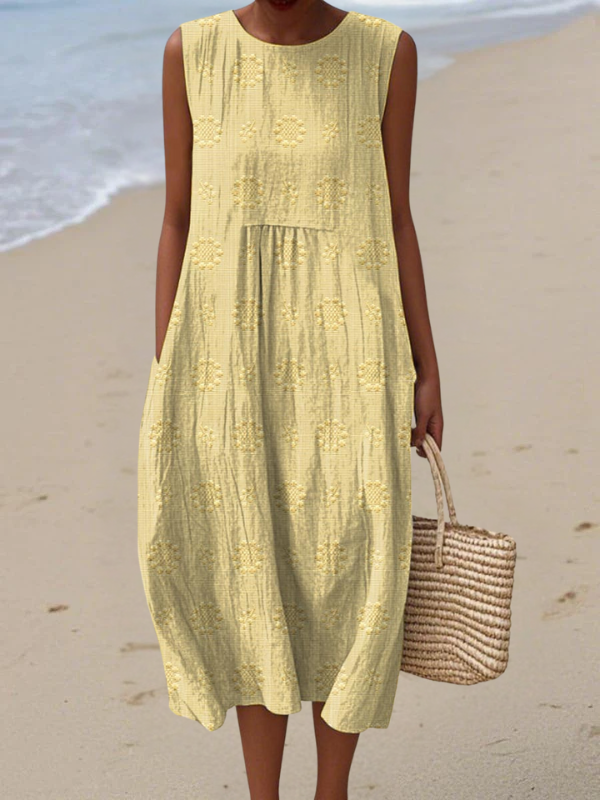 Robe Mi-longue Brodée Rose™