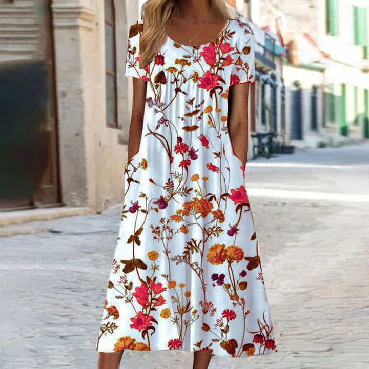 Robe maxi bohème florale élégante Lila avec couverture du ventre