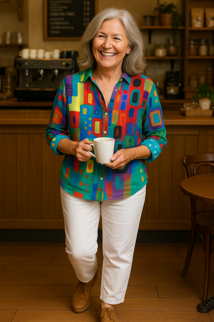 Edna | Blouse Artistique - Sans Effort, Incarnez Votre Authenticité (Nouvelles Couleurs)