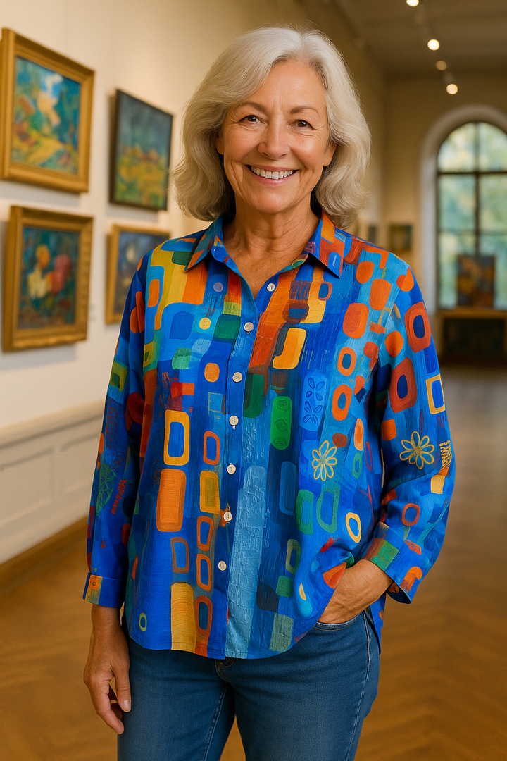 Edna | Blouse Artistique - Sans Effort, Incarnez Votre Authenticité (Nouvelles Couleurs)