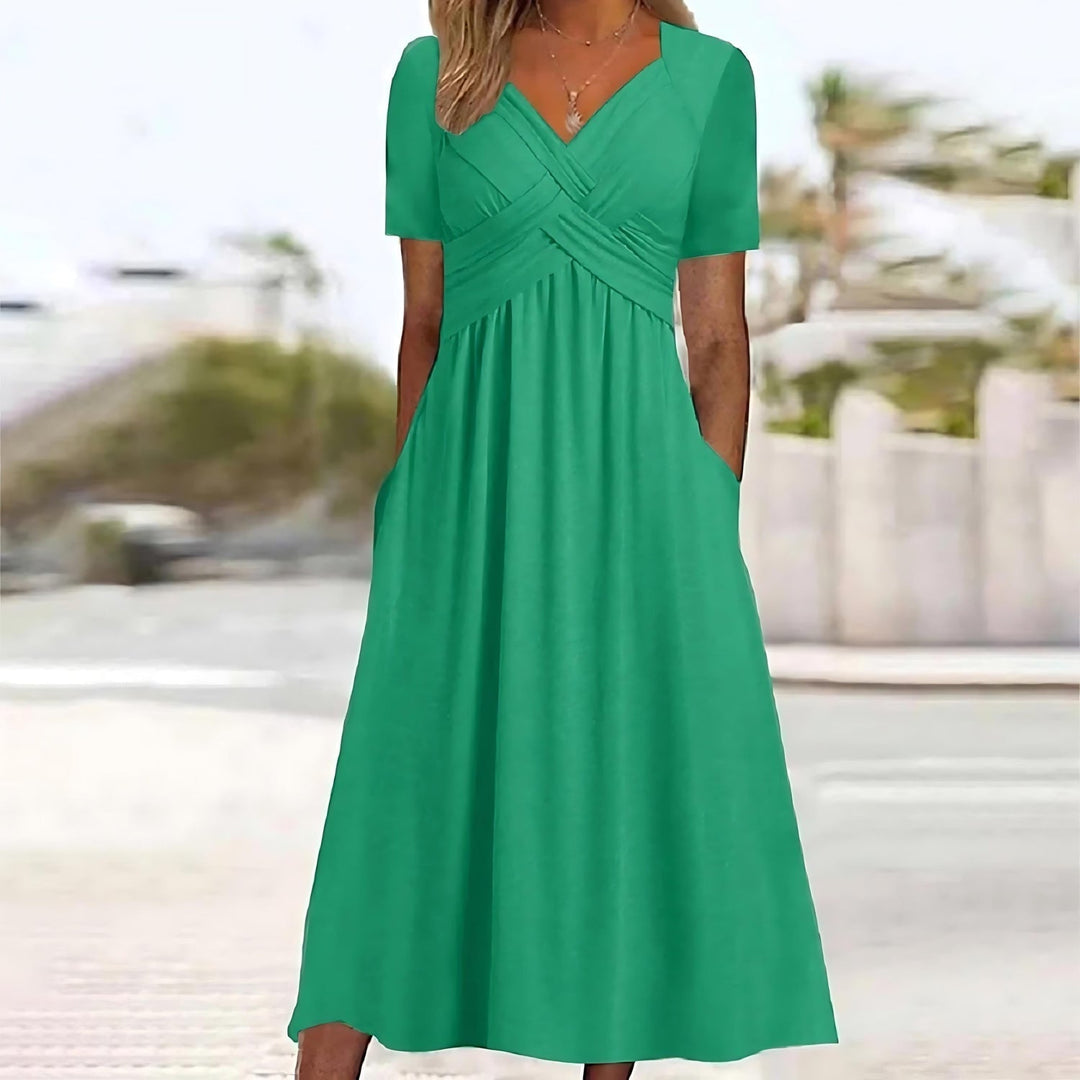 Layla - Robe Midi Élégante avec Couverture du Ventre