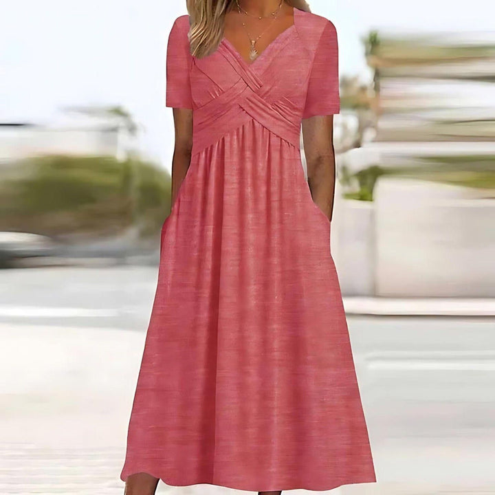JAMAICA™ | Robe midi élégante avec cache-bouée pour le ventre