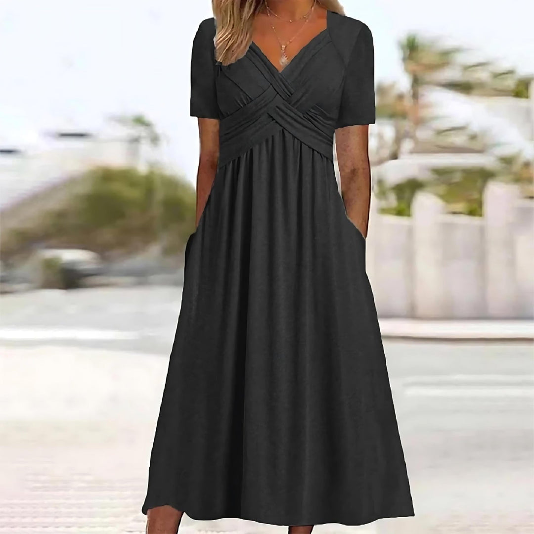 Layla - Robe Midi Élégante avec Couverture du Ventre
