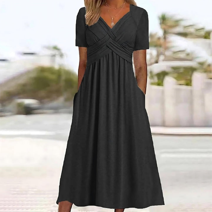 Layla - Robe Midi Élégante avec Couverture du Ventre