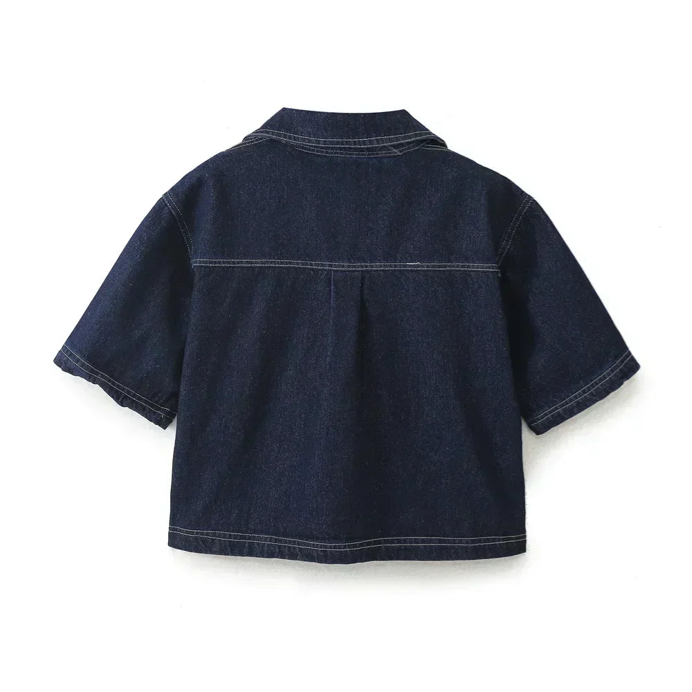 Ensemble en denim à col en V Sofia®