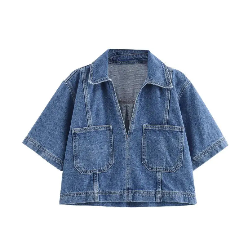 Ensemble en denim à col en V Sofia®