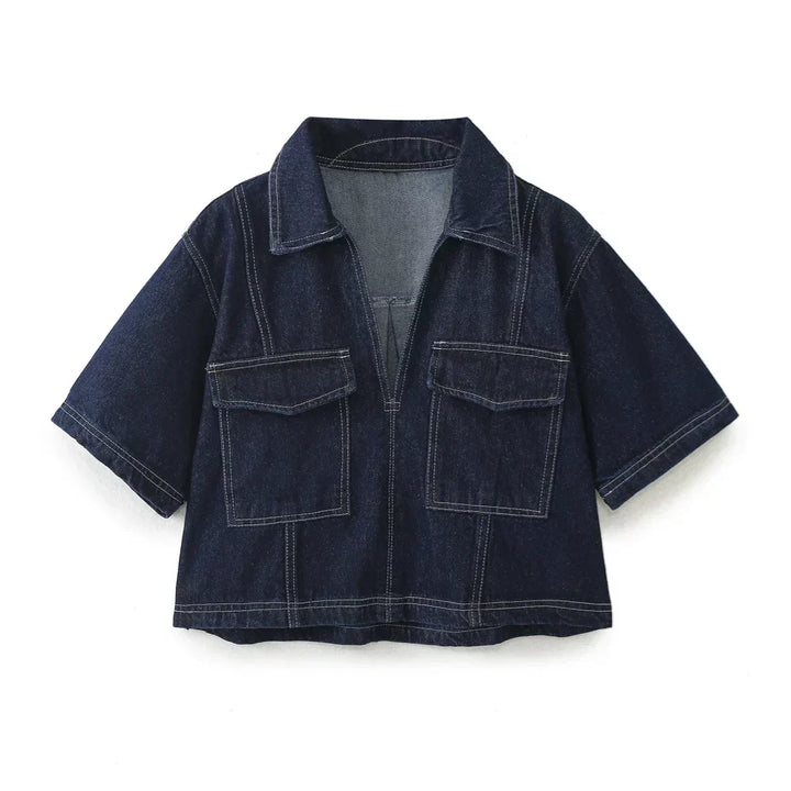 Ensemble en denim à col en V Sofia®
