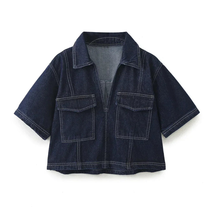 Ensemble en denim à col en V Sofia®