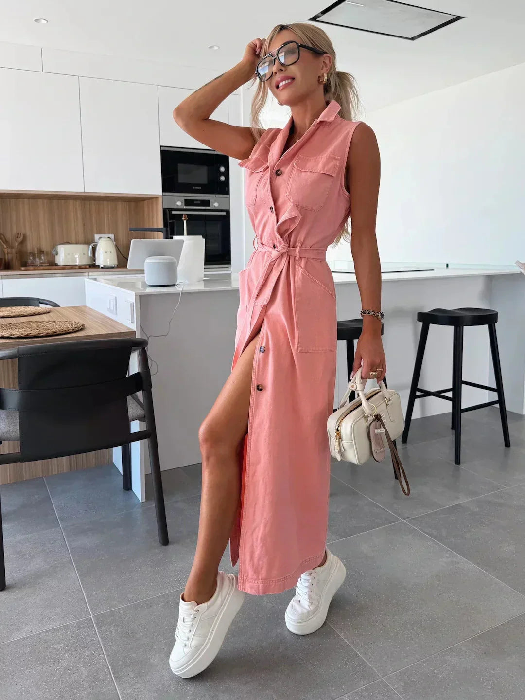 Isabelle | Robe Maxi en Denim