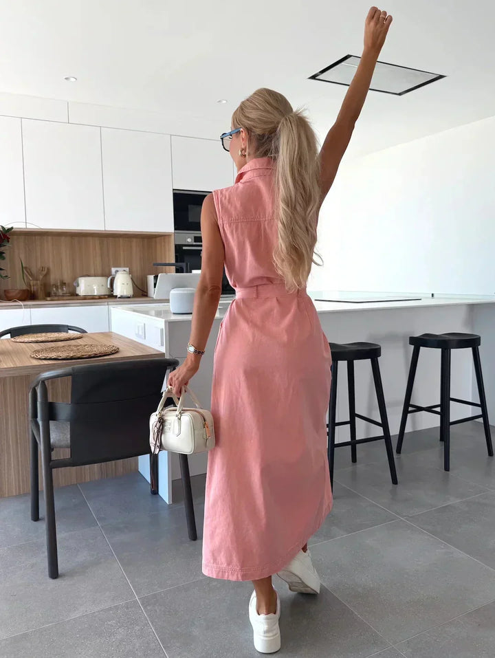 Isabelle | Robe Maxi en Denim