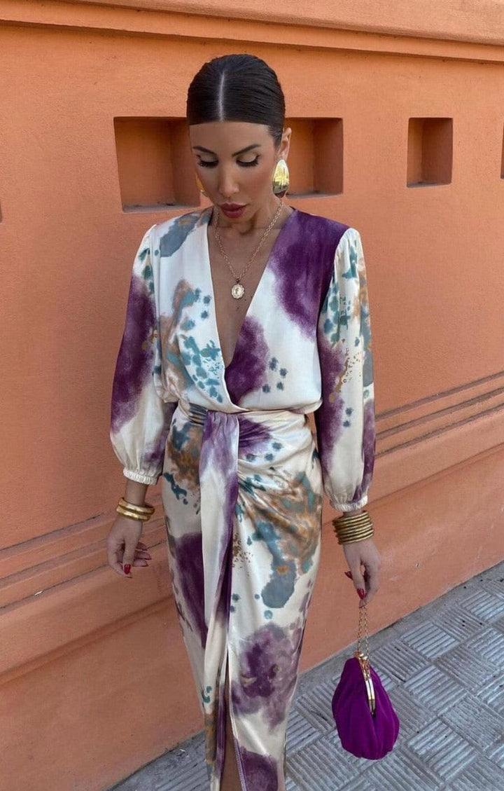 Scarlett™ | Robe en soie élégante avec décolleté en V