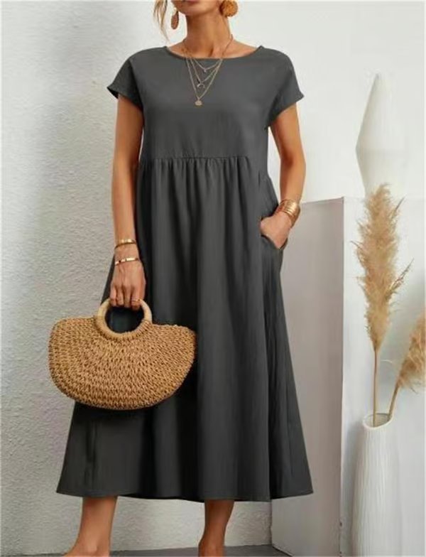 Robe sans manches en coton-linée avec poches BREEZY