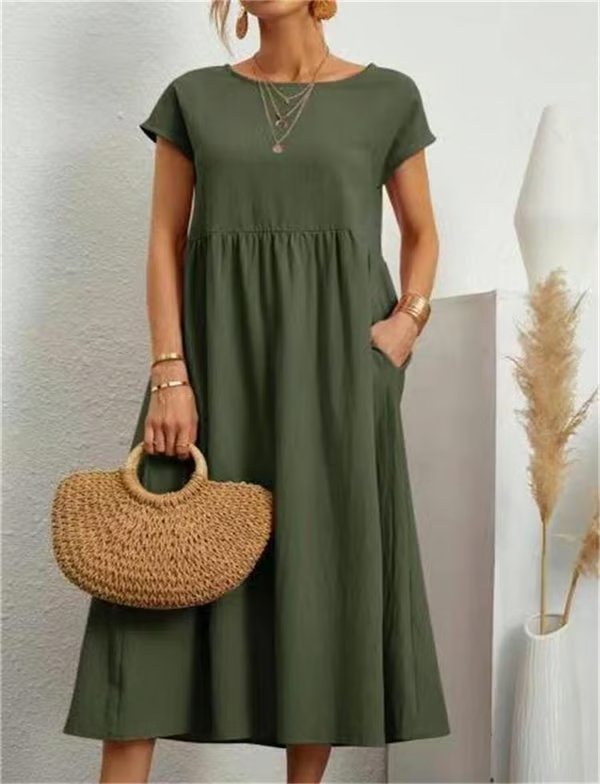 Robe sans manches en coton-linée avec poches BREEZY