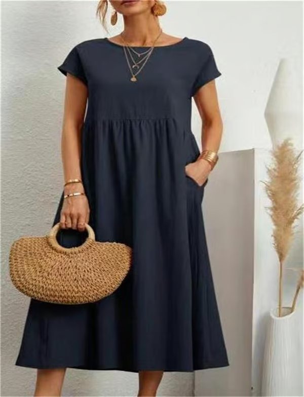 Robe sans manches en coton-linée avec poches BREEZY