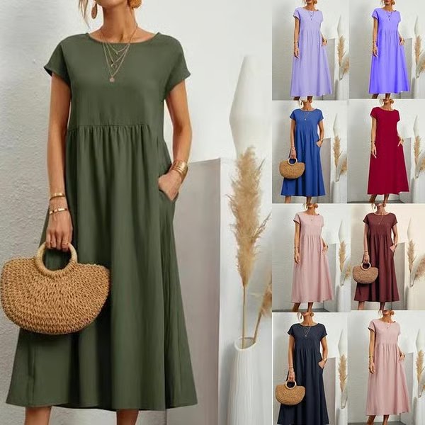 Robe sans manches en coton-linée avec poches BREEZY