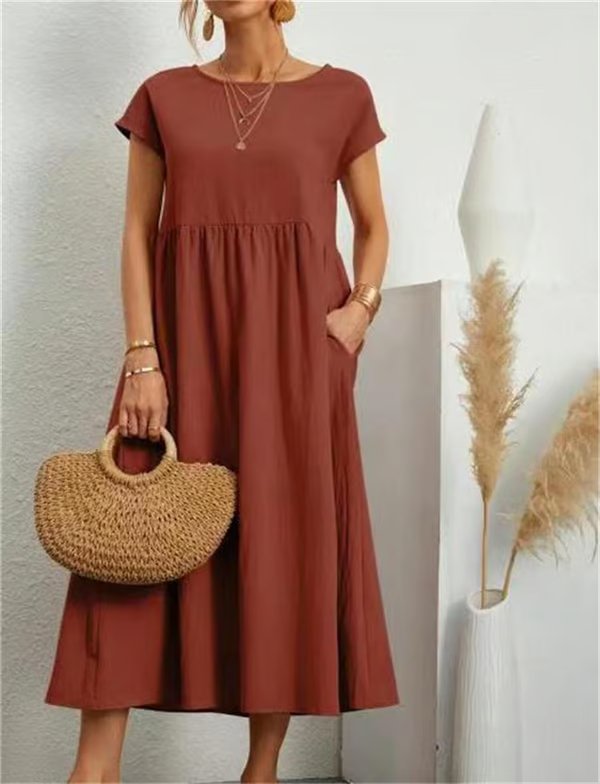 Robe sans manches en coton-linée avec poches BREEZY