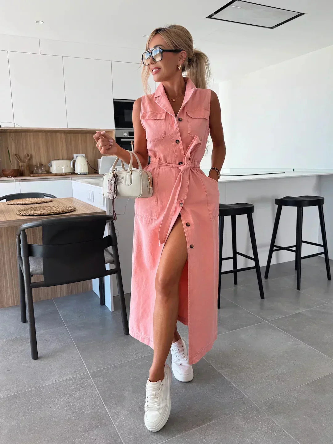 Isabelle | Robe Maxi en Denim