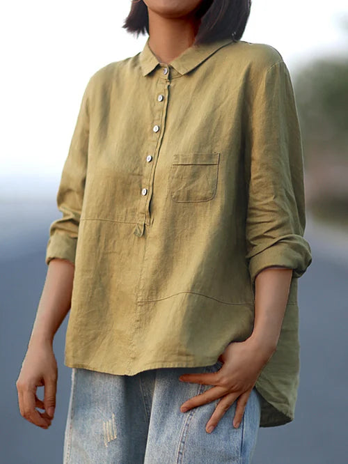RHEA | Chemise en lin à manches longues pour femmes
