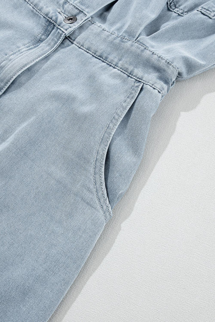 Sofia® | Robe en denim élégante avec manches courtes en forme de chauve-souris