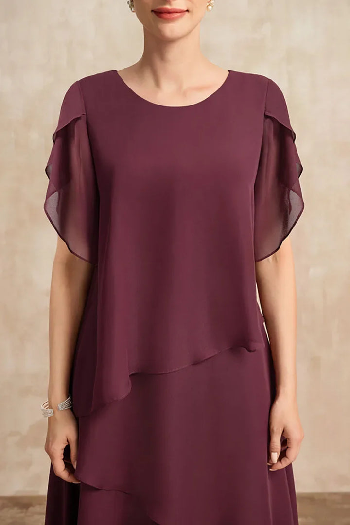 Beau – Robe midi élégante pour occasion en couches